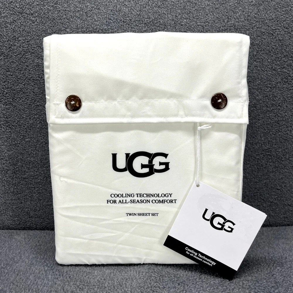 UGG TWIN Sheet Set Alahna Cooling Technology All-Season Snow 4‎ Piece Set